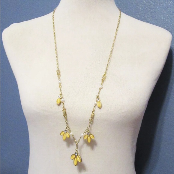 Lia Sophia Jewelry - NWT Lia Sophia Lotus River Floral Long Necklace, Gold tone.  Unique & Gorgeous